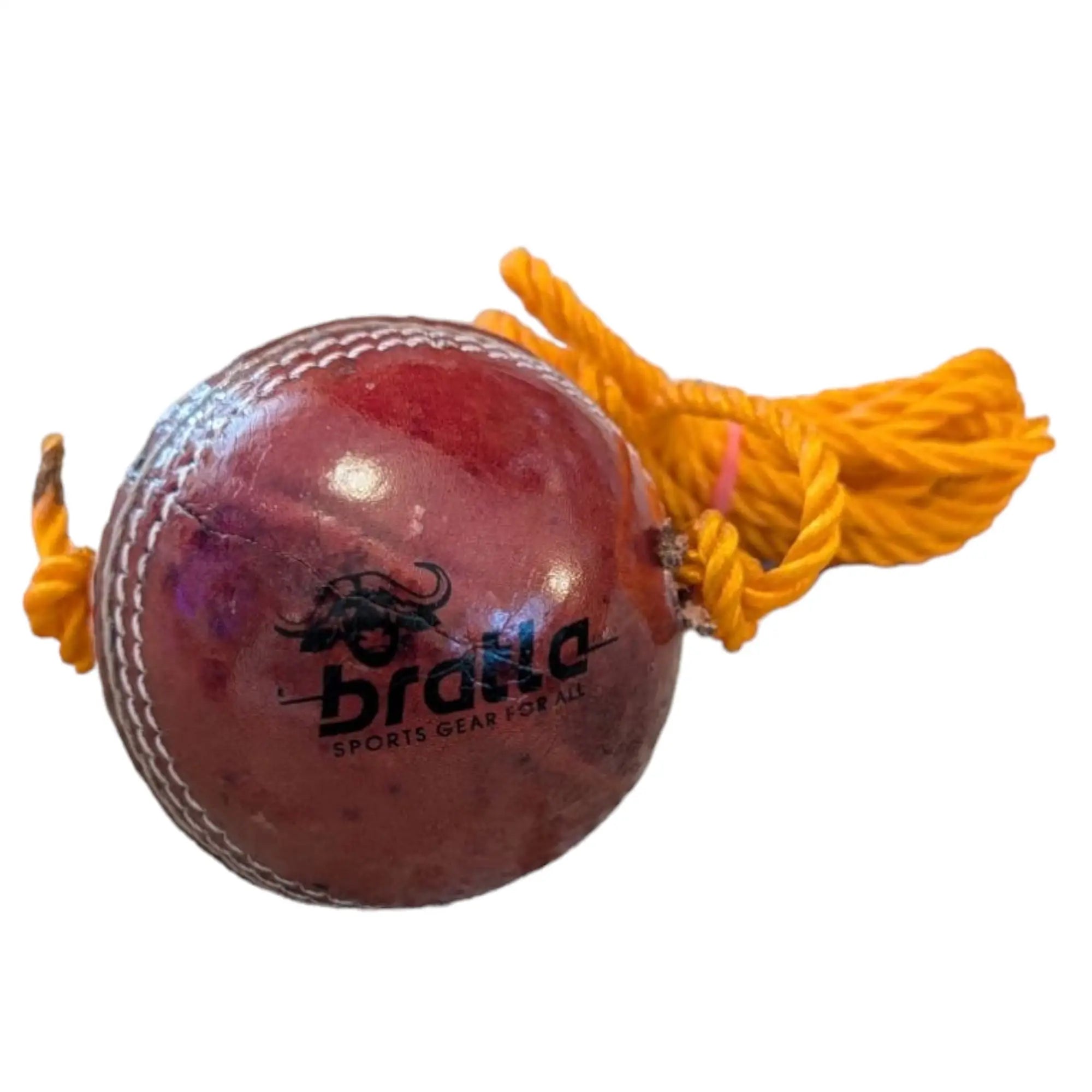Bratla Hanging Cricket Ball with Cord String Leather Seasoned Cricket Ball For Batting Practice - BALL - TRAINING SENIOR