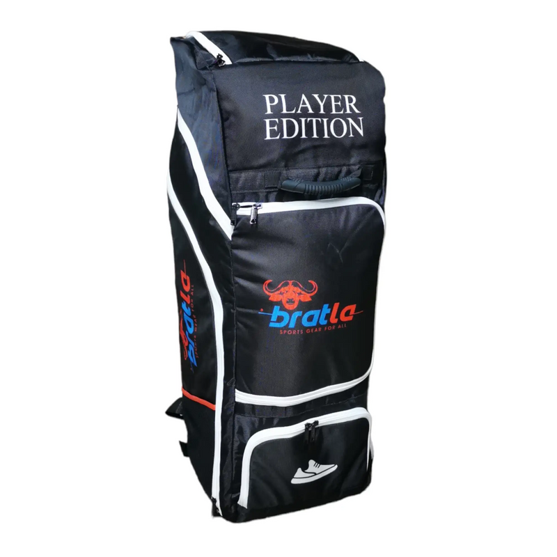 Bratla Player Edition Cricket Kit Bag Duffle for Full Size Kit with 7  Pockets Black - Cricket Best