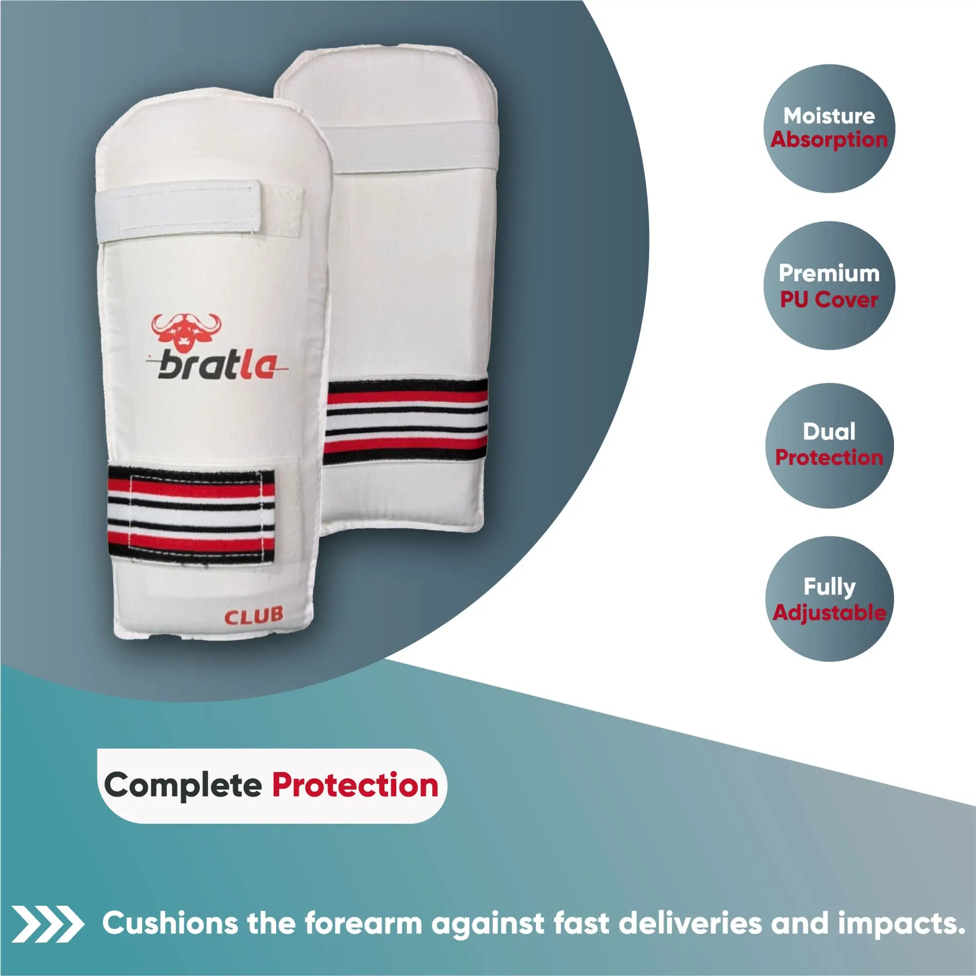 CBB Club Cricket Arm Guard Protector Padded Foam Elastic Velcro Strap - BODY PROTECTORS - ARM GUARDS