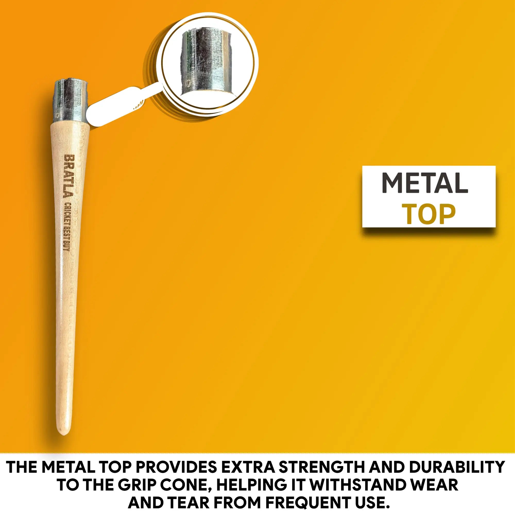 CBB Cricket Bat Gripping Cone for Applying Cricket Bat Rubber Grip Metal Top - Bat Gripping Cone