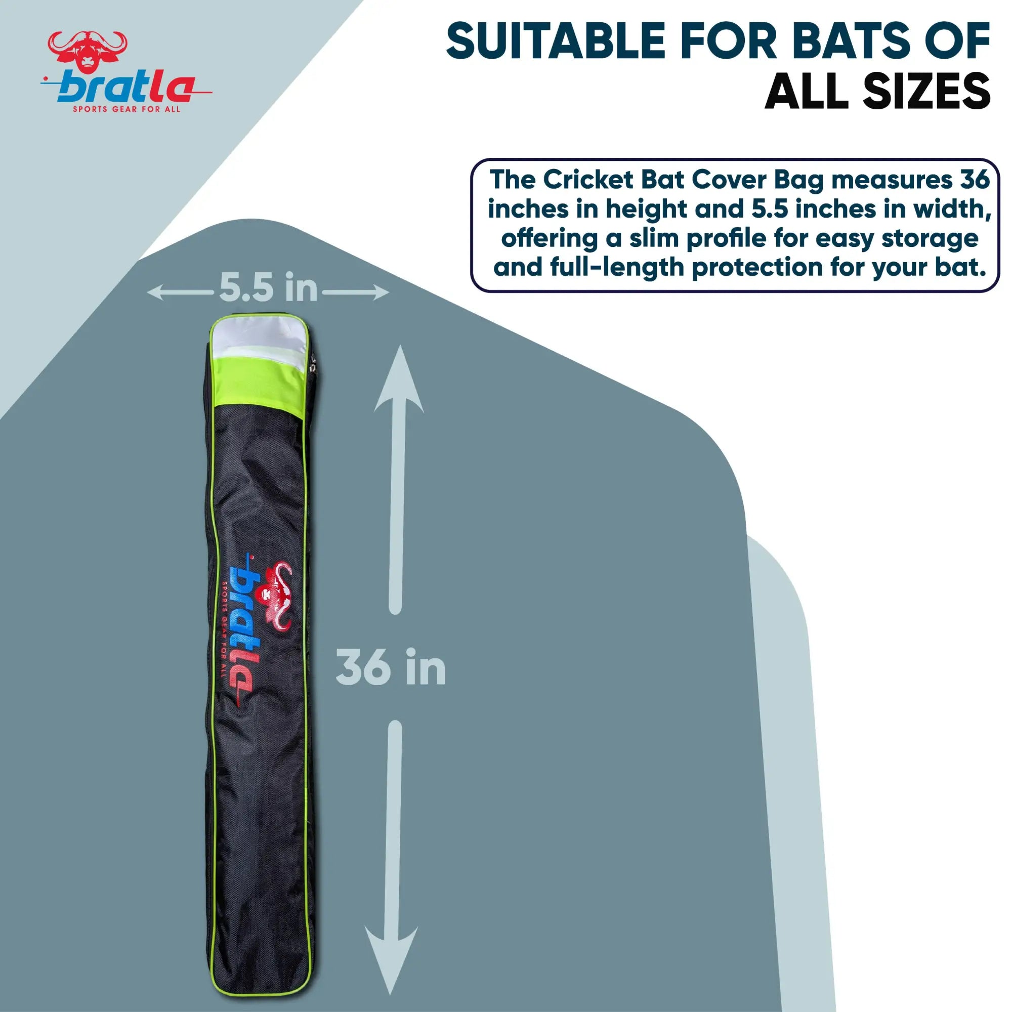 CBB Pro 200 Cricket Bat Cover Bag Full Length All-in-One Padded Shoulder Strap - BAG - BAT COVER