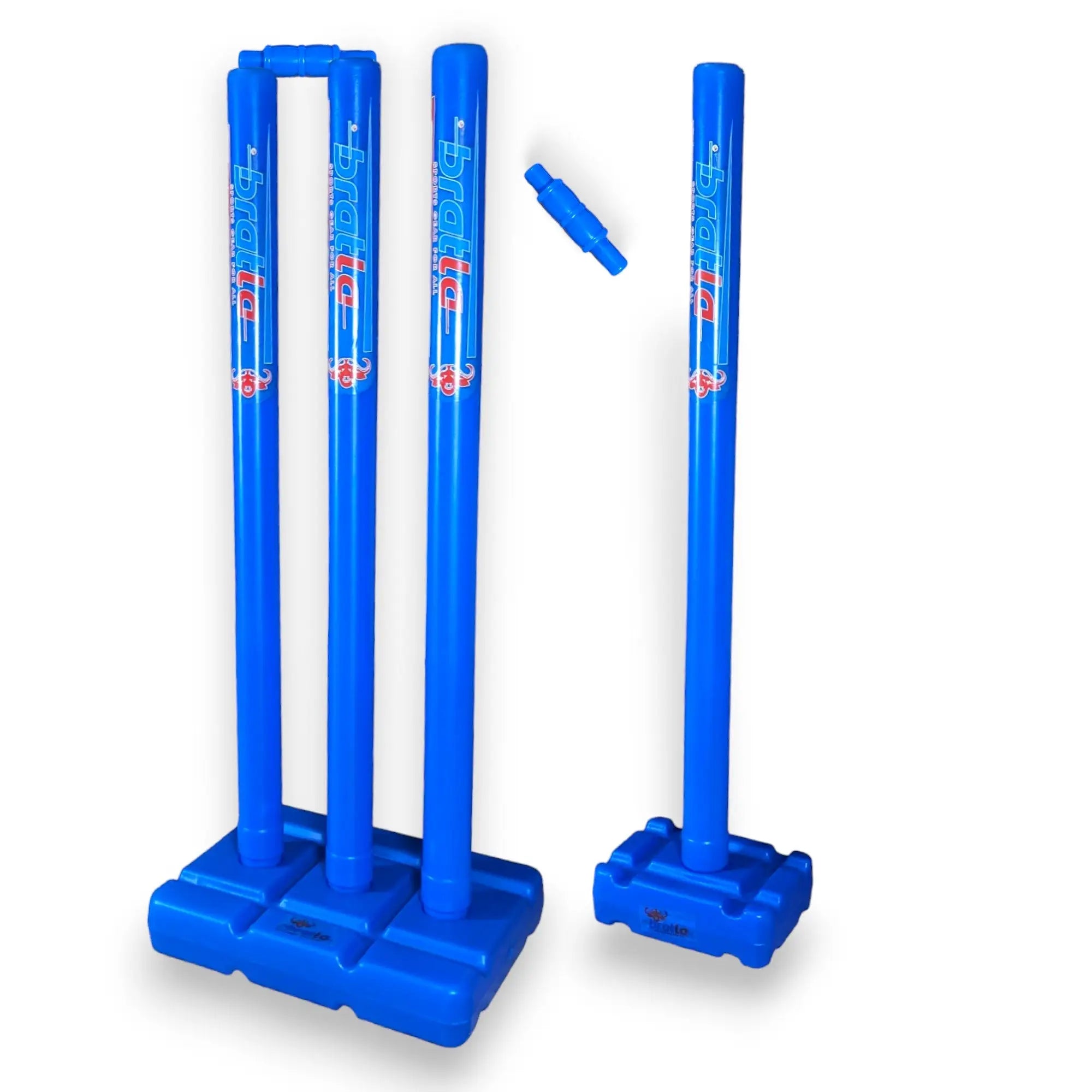 CBB Pro Cricket Plastic Wicket Stumps with Base Blue Multi Surface Placement - STUMPS