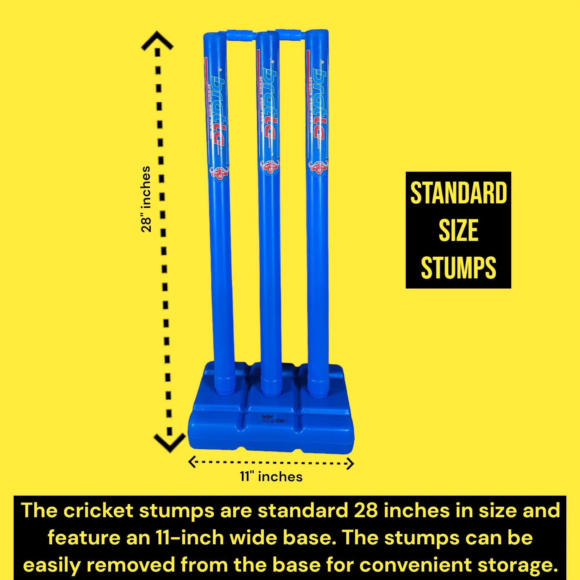 CBB Pro Cricket Plastic Wicket Stumps with Base Blue Multi Surface Placement - STUMPS