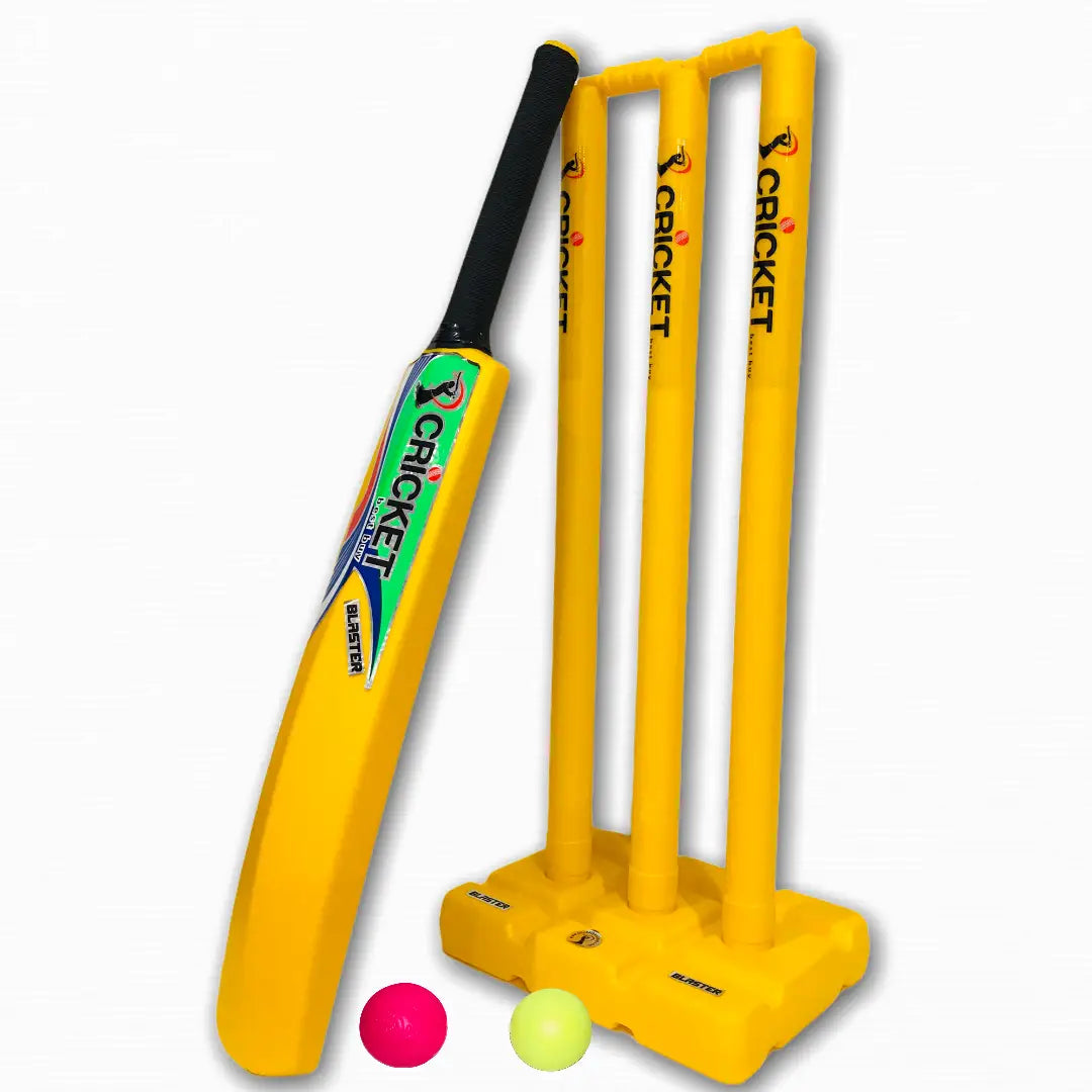 Cricket Plastic Set Yellow Blaster Beach Set Bat Balls Stumps and Bag - BATS - CRICKET SETS