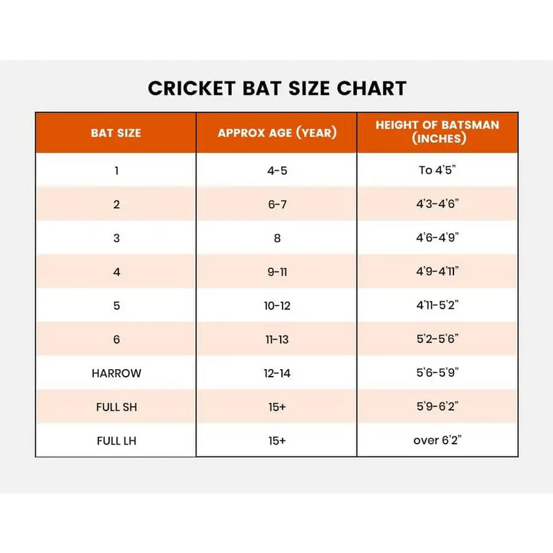 GM Sizing Guides - Cricket