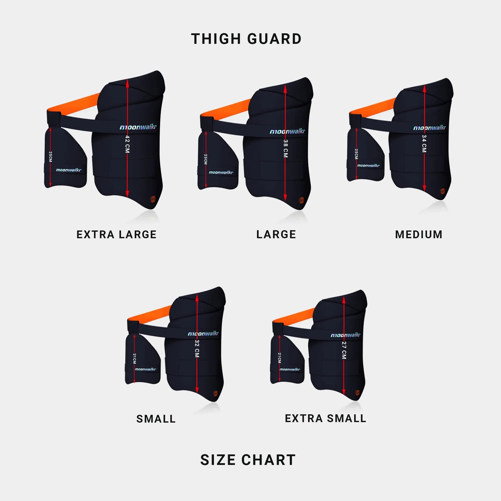 moonwalkr Cricket Thigh Guards 2.0 Lightweight Cricket Guard & Equipment Unisex Thigh Pads for Batter’s Height (5’4’’- 5’8’’) Safeguarding