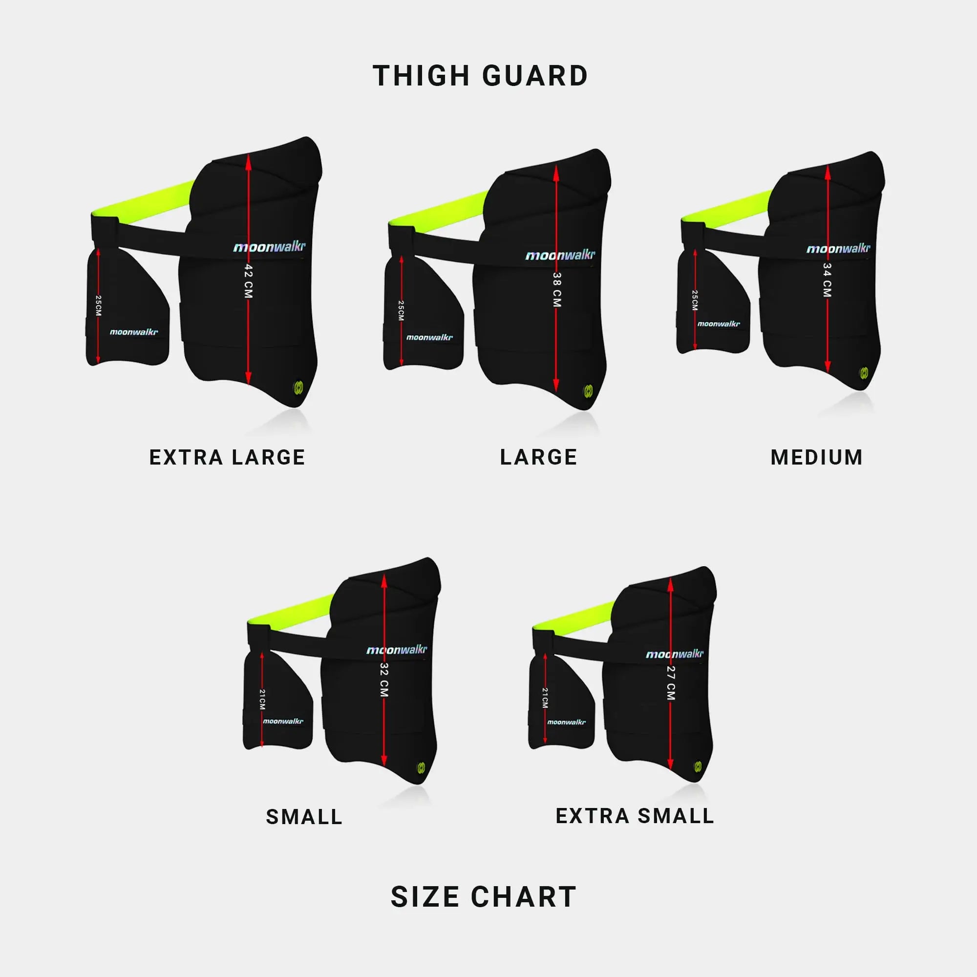 moonwalkr Cricket Thigh Guards 2.0 Lightweight Cricket Guard & Equipment Unisex Thigh Pads for Batter’s Height (5’4’’- 5’8’’) Safeguarding