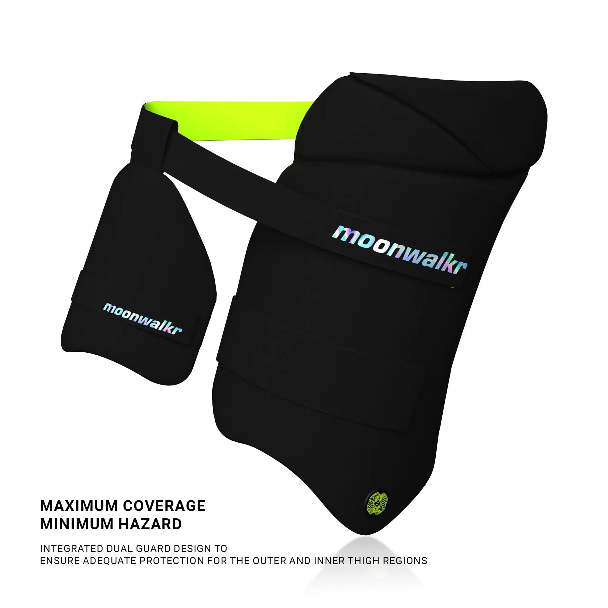 moonwalkr Cricket Thigh Guards 2.0 Lightweight Cricket Guard & Equipment Unisex Thigh Pads for Batter’s Height (5’4’’- 5’8’’) Safeguarding