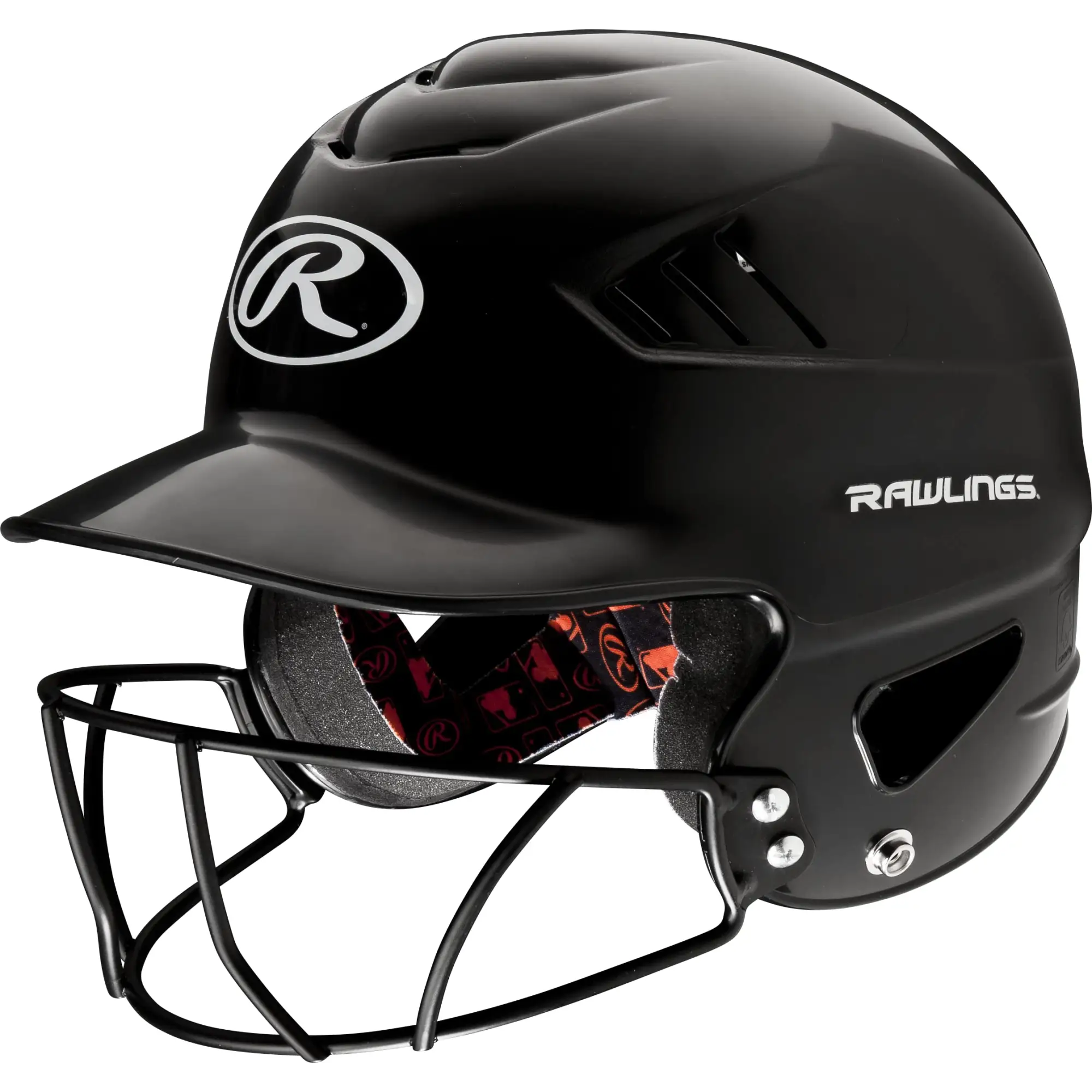 Rawlings | COOLFLO Batting Helmet | 6 1/2’’ - 7 1/2’’ One Size Fits Most | Black + Facemask - HELMETS & HEADGEAR