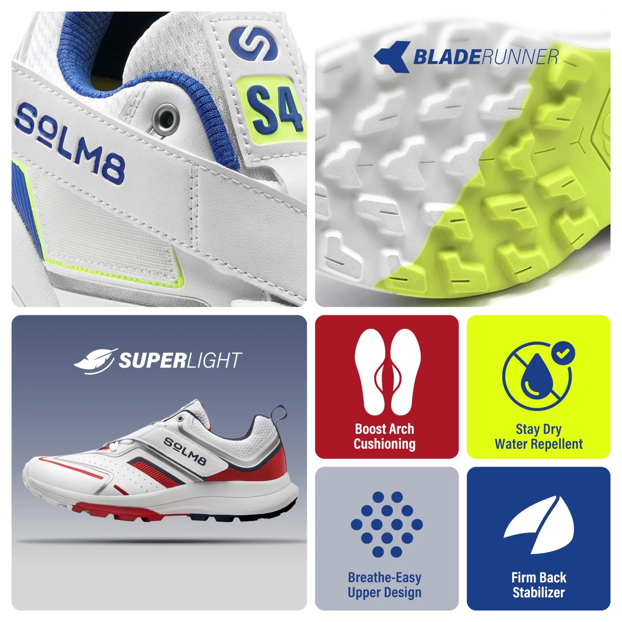 S4 Advance Cricket Shoes - Men’s Rubber Spikes for All-Round Performance (2024 Edition) - FOOTWEAR - RUBBER SOLE