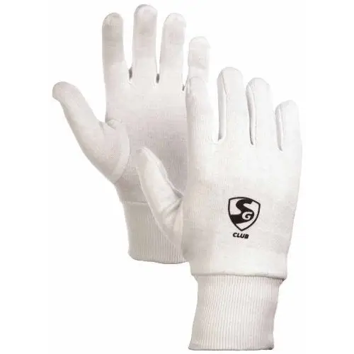 SG Cricket Inner Batting Glove Club Youth Size (White) - Pack of 2 - GLOVE - BATTING INNER