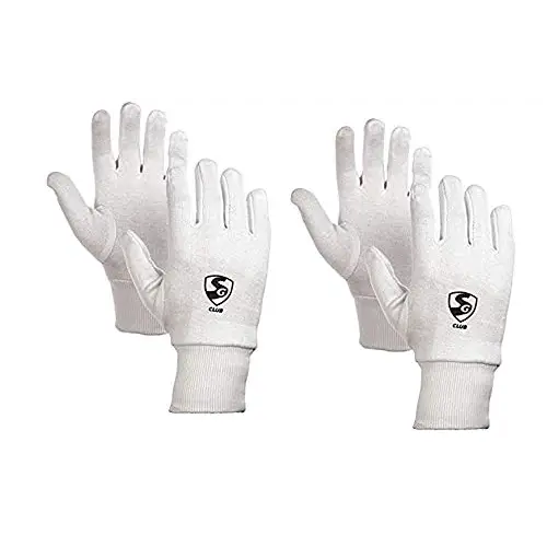 SG Cricket Inner Batting Glove Club Youth Size (White) - Pack of 2 - GLOVE - BATTING INNER