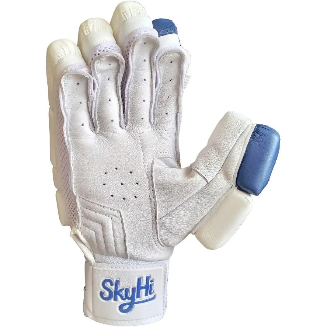 Skyhi Supremo Cricket Batting Gloves for Batsman Split Fingers Stylish Design Comfortable Grip PVC Thumb Patch & Breathable mesh