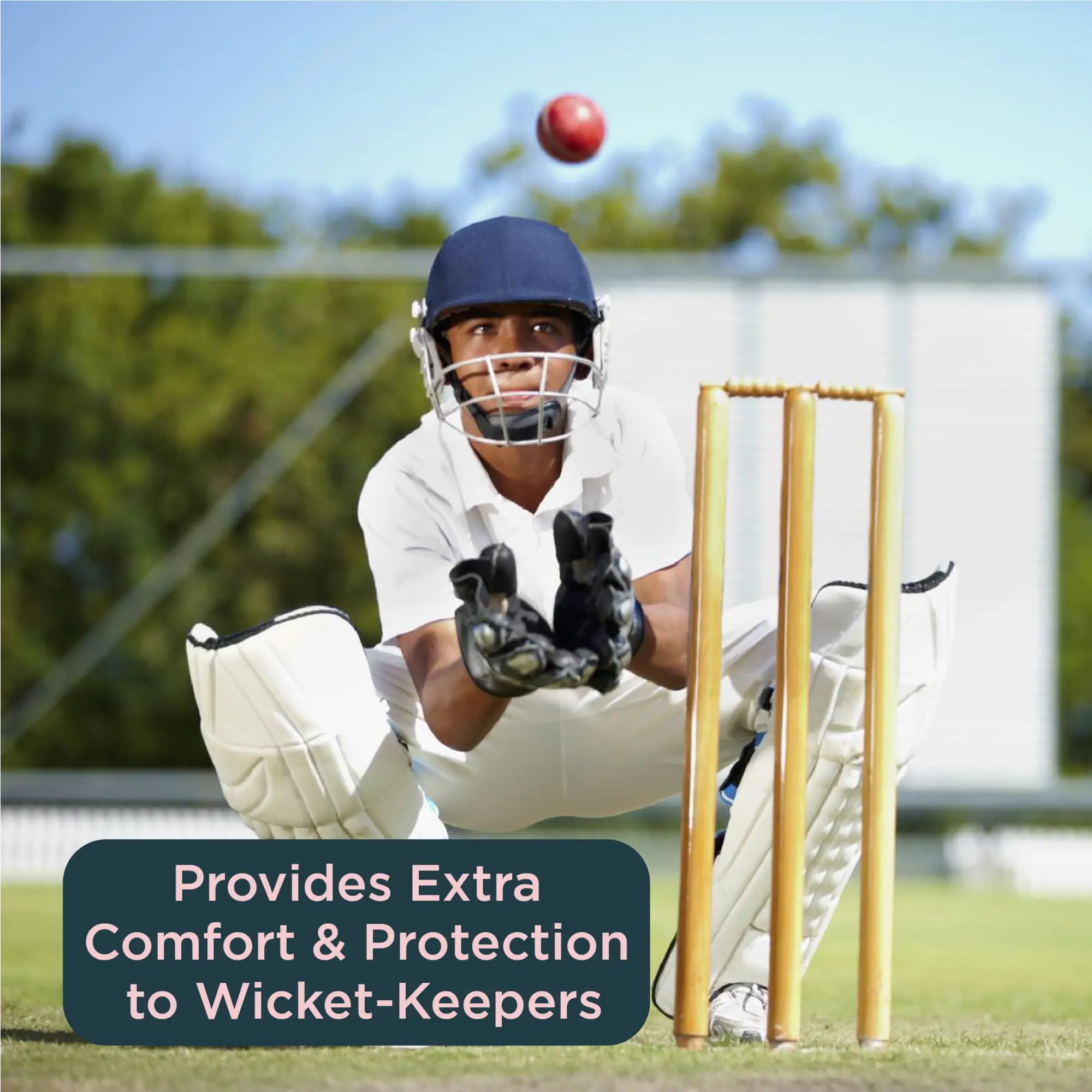 SPORTAXIS 100% Cotton Inner Gloves for Cricket Batting and Wicket Keeping - Comfortable Breathable and Durable - Red White Full Coverage