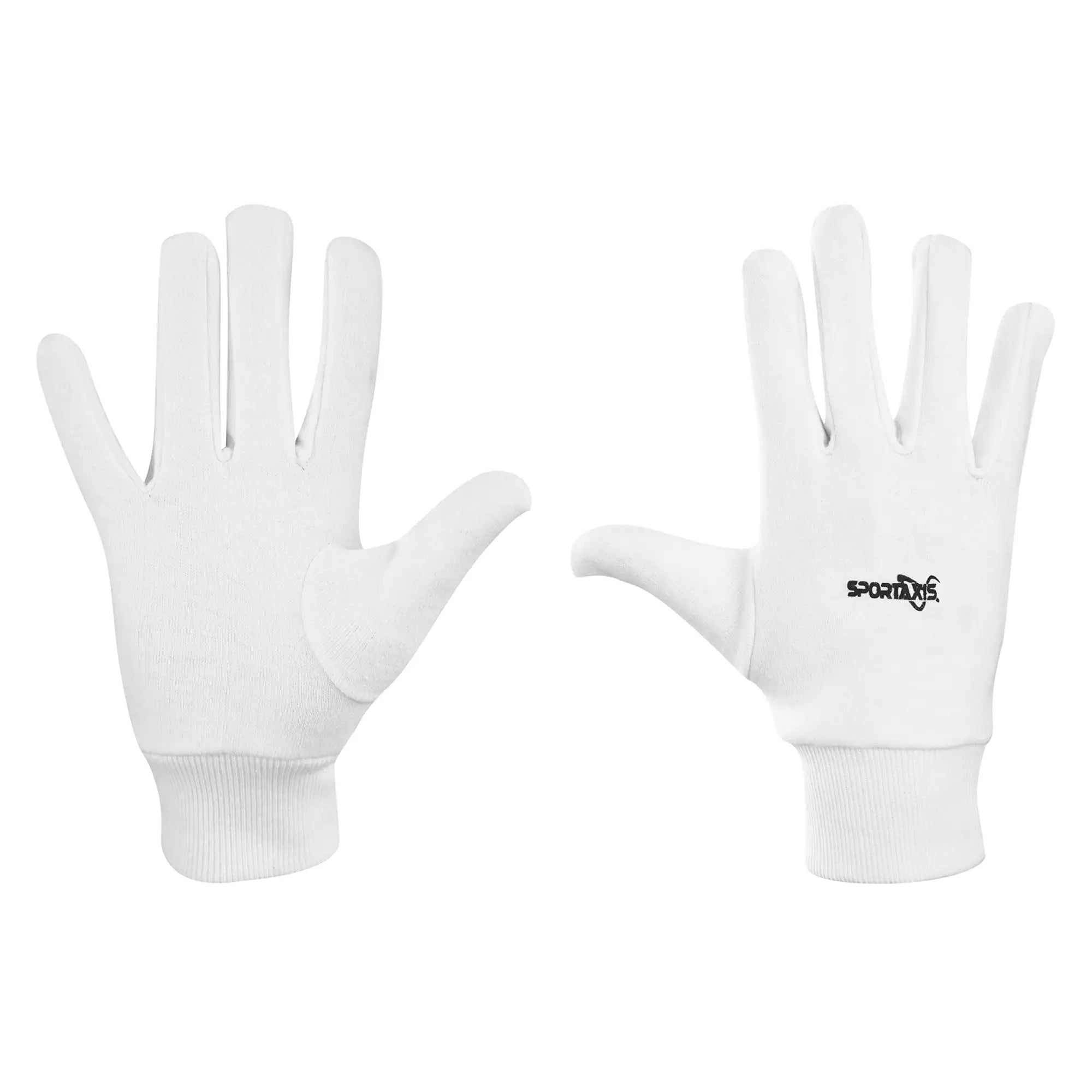 SPORTAXIS 100% Cotton Inner Gloves for Cricket Batting and Wicket Keeping - Comfortable Breathable and Durable - White Full Coverage