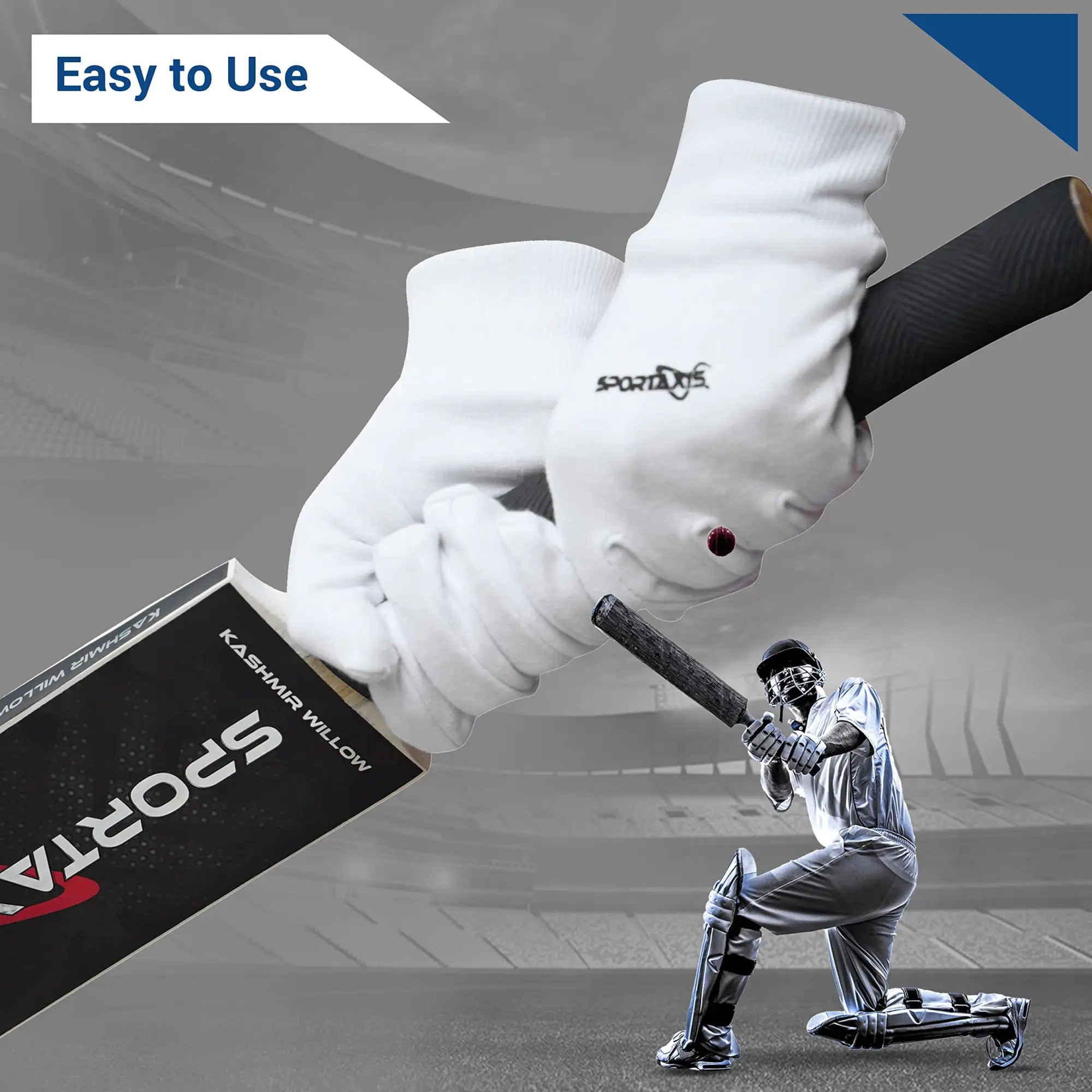 SPORTAXIS 100% Cotton Inner Gloves for Cricket Batting and Wicket Keeping - Comfortable Breathable and Durable - White Full Coverage