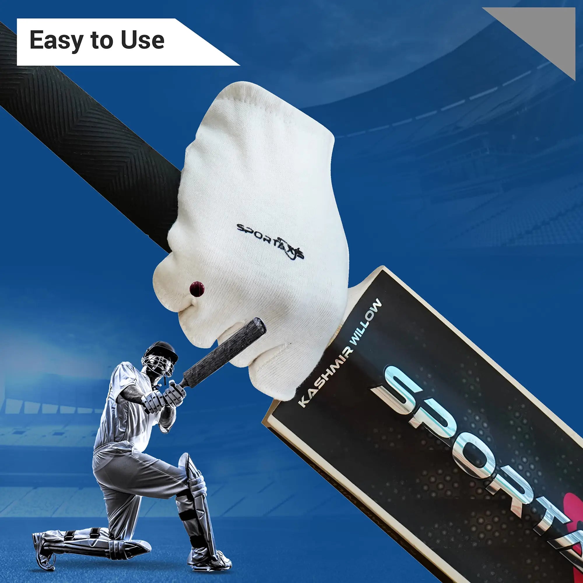 SPORTAXIS 100% Cotton Inner Gloves for Cricket Batting and Wicket Keeping - Comfortable Breathable and Durable - White Full Coverage