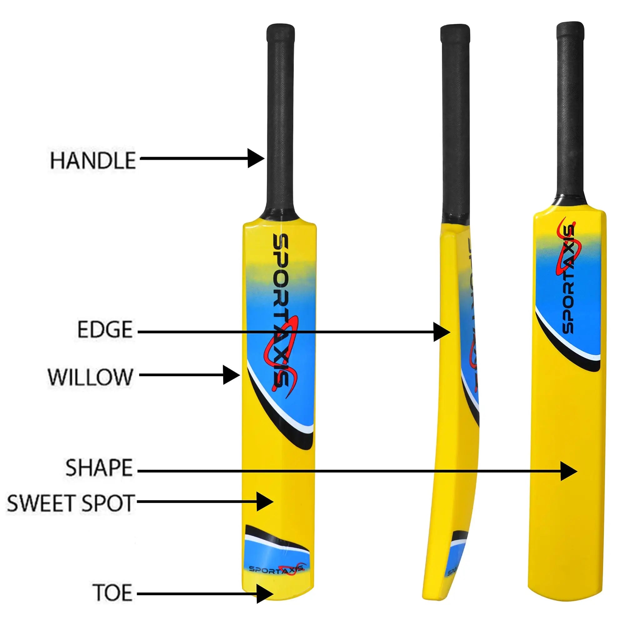 SPORTAXIS Premium Backyard Cricket Set - Beach Cricket - Set Includes 1 Bat 2 Balls Stumps with Stand & Bails - Comes with Carry Bag