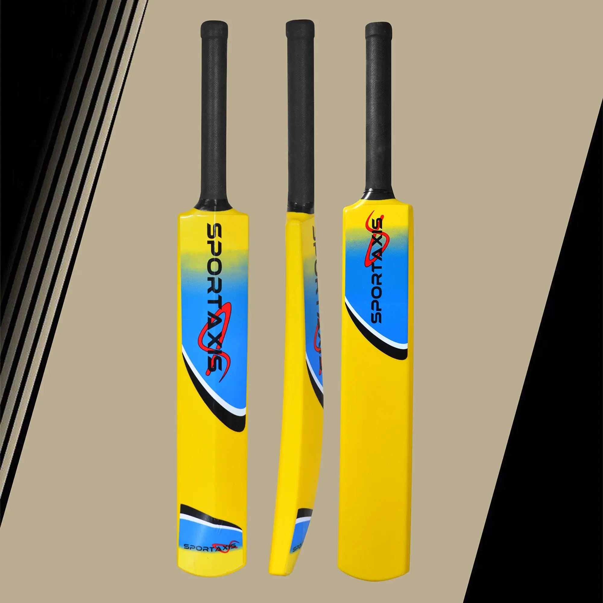 SPORTAXIS Premium Backyard Cricket Set - Beach Cricket - Set Includes 1 Bat 2 Balls Stumps with Stand & Bails - Comes with Carry Bag