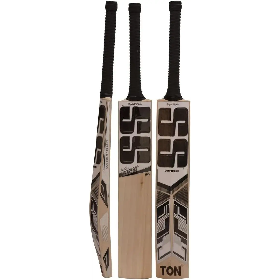 SS Cricket Master 99 English Willow Cricket Bat - Full Size for Adults Short Handle - Bat Cover Included