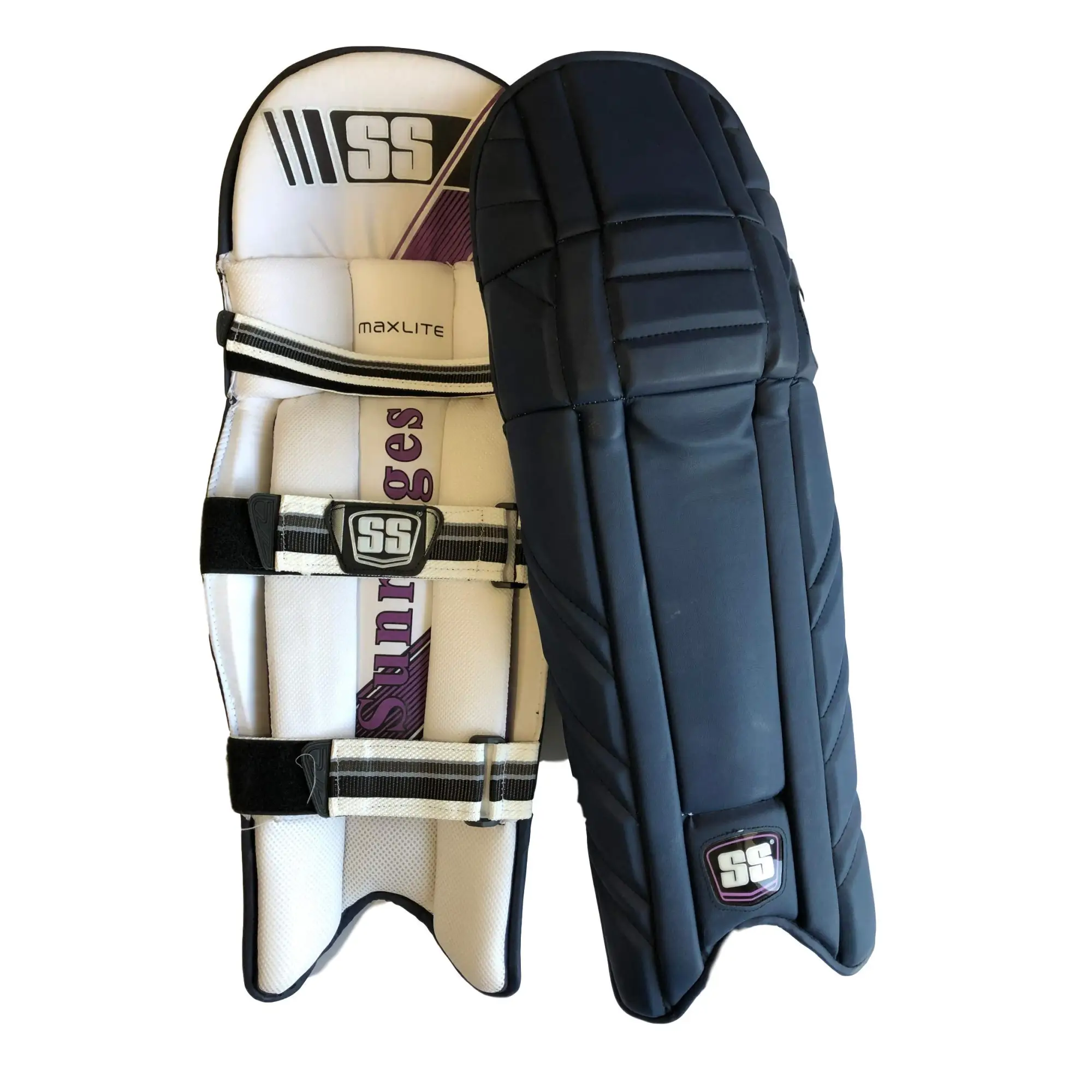 SS Cricket Maxlite Premium Batting Leg Guards - Men’s Size (Navy Blue)