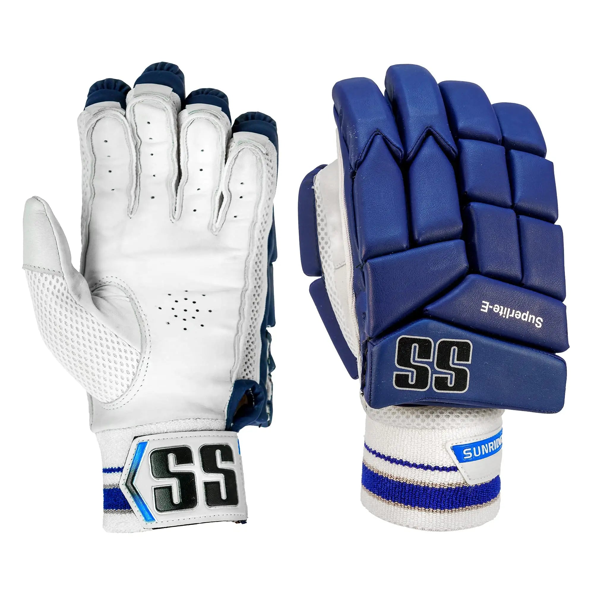 SS Cricket Superlite E Batting Gloves - Men’s Right Handed (Limited Edition): Naby Blue - GLOVE - BATTING