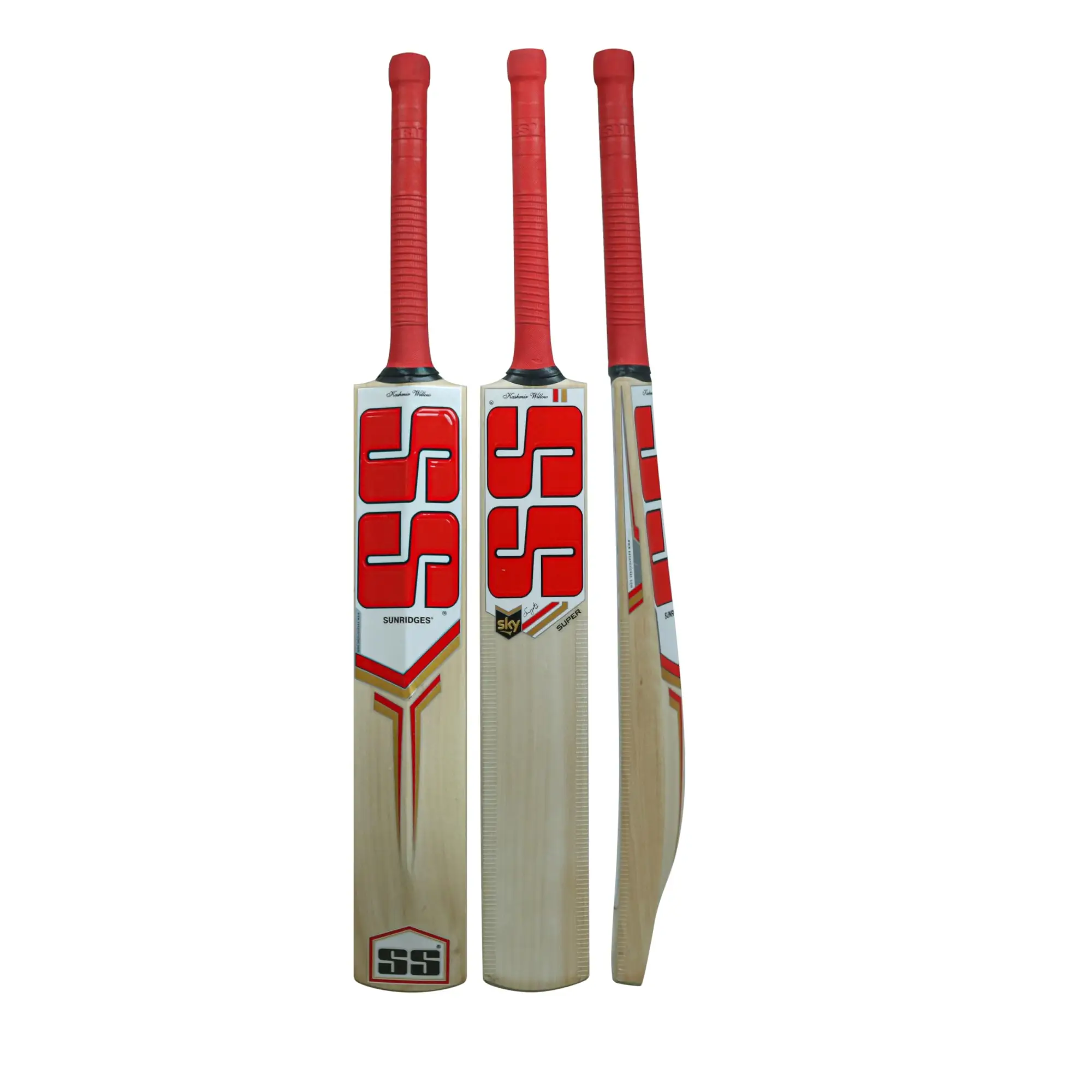 SS Sunridges SS Sky Super Premium Cricket Kashmir Willow Leather Ball Cricket bat ’ Adult Size - Short Handle (Bat Cover Included) - Sky