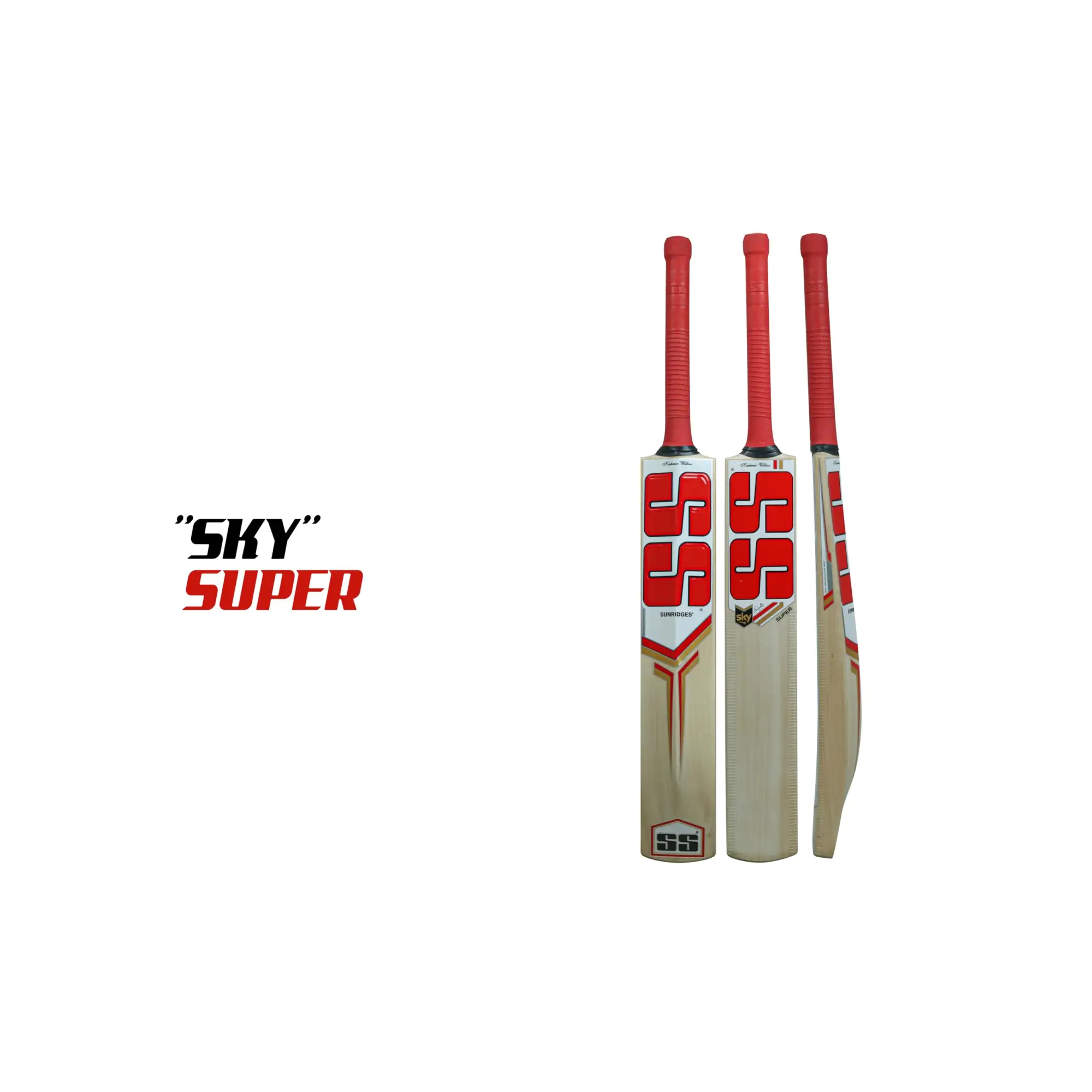 SS Sunridges SS Sky Super Premium Cricket Kashmir Willow Leather Ball Cricket bat ’ Adult Size - Short Handle (Bat Cover Included) - Sky