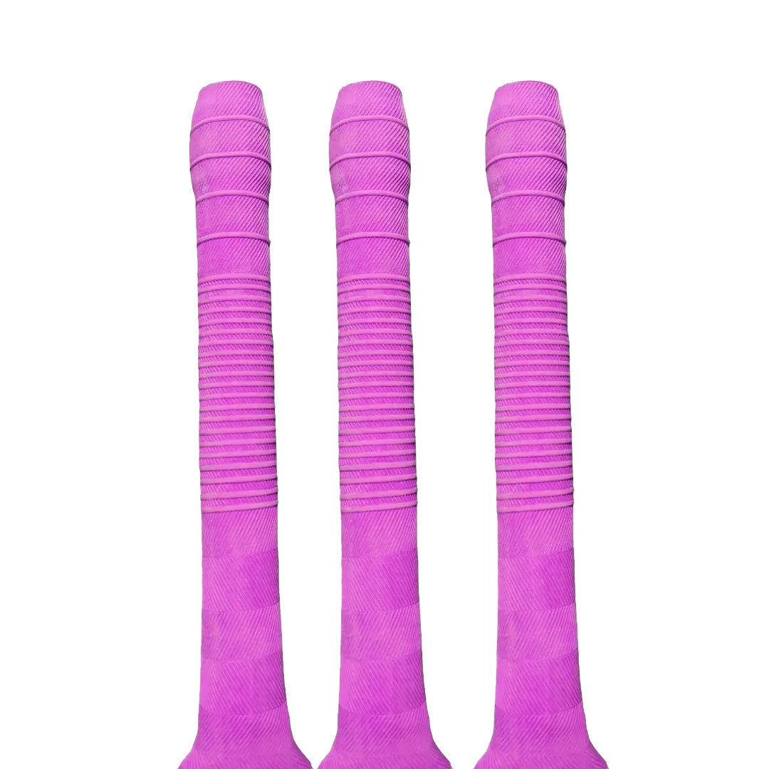 Bratla Chevron Rib Cricket Bat Rubber Grip Pack of 3 - Pink - Cricket Bat Grip