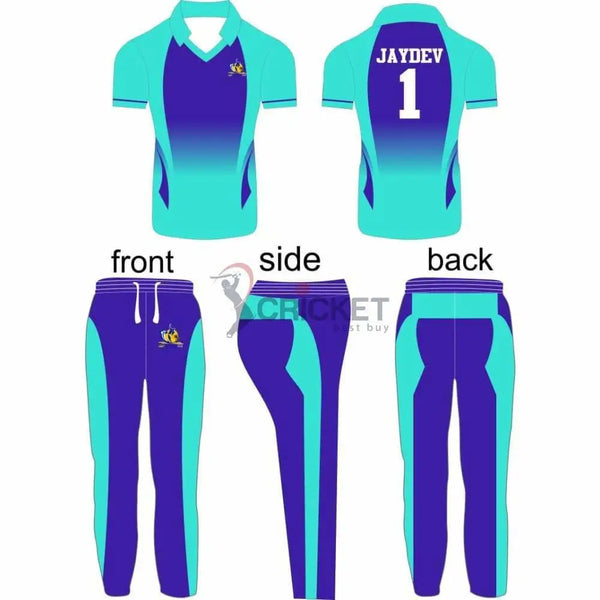 Copycatz Half Sleeves Blue White Cricket Jersey