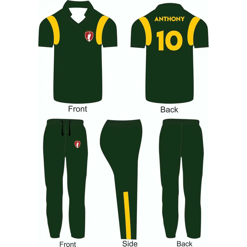 Cricket Team Kit Uniform Shirt & Trouser Yellow Green Red 2 Piece Set -  Cricket Best Buy